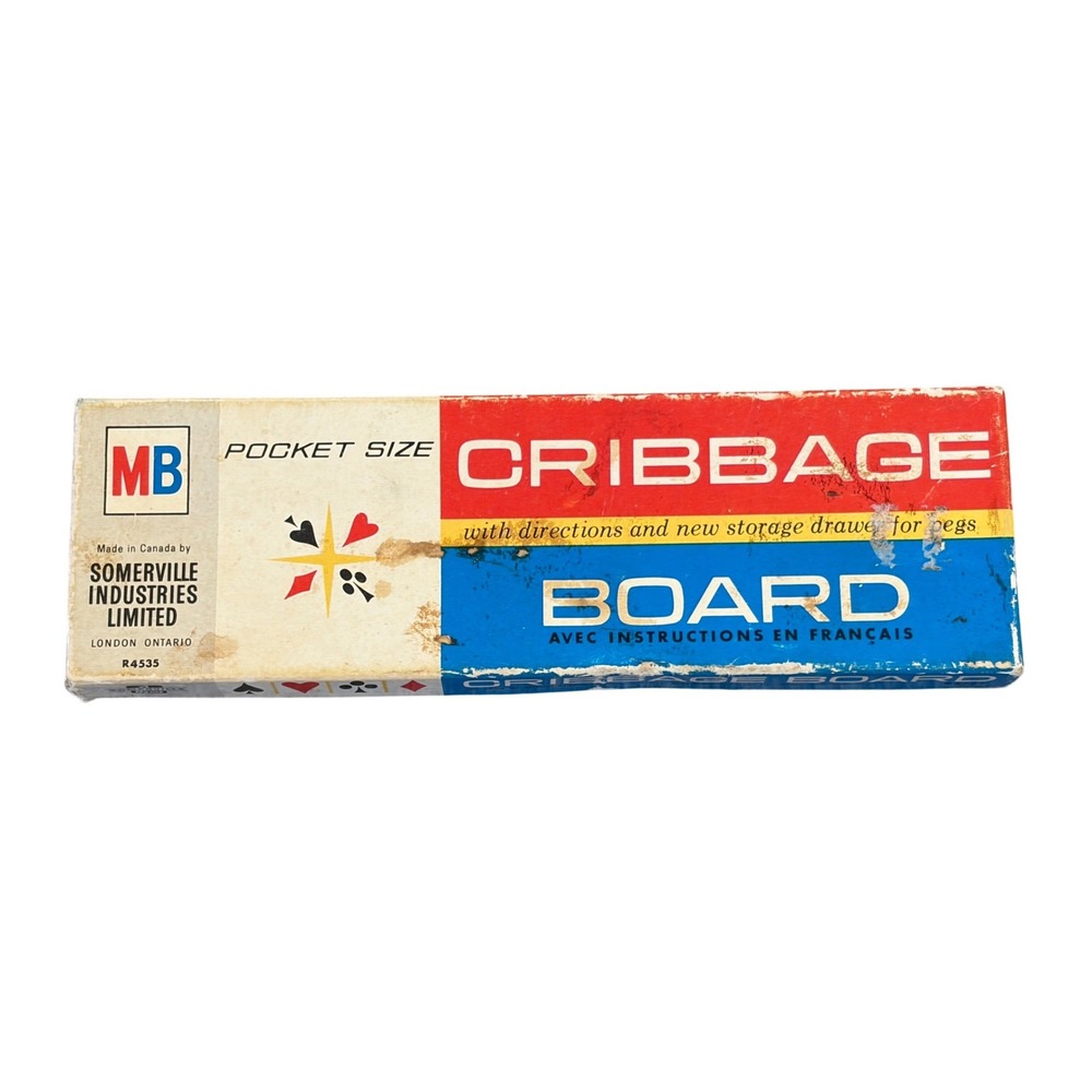 Vintage Milton Bradley Pocket Size Cribbage Board Somerville Industries R4535